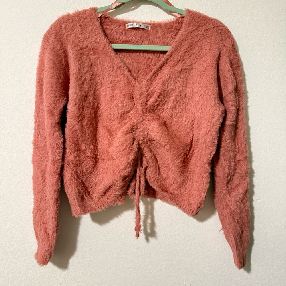 Saints + Secrets furry Cinched Sweater L